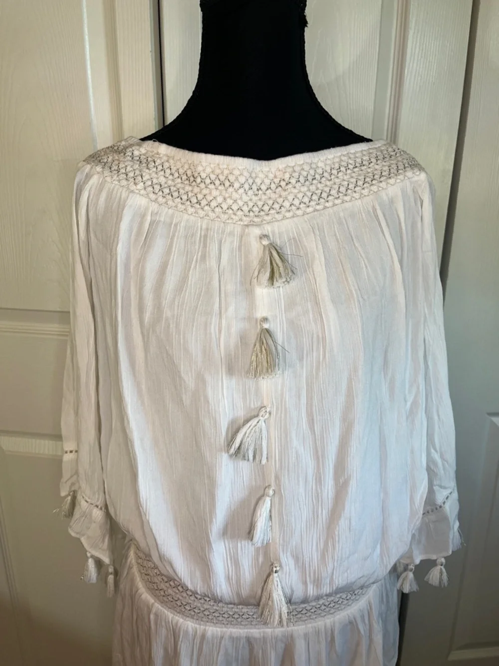 Lilly Pulitzer Joelle Dress Resort White Tassels Medium Boho Cottage Beach NWT - Picture 2 of 12
